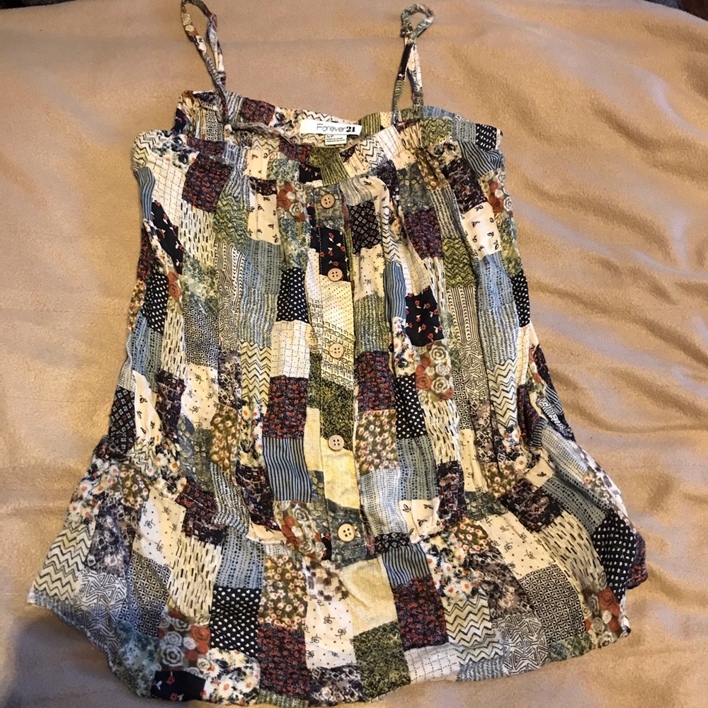Quilted style patterned tank